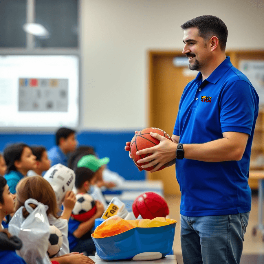 Sports4Fun coach with children at a local community sports session